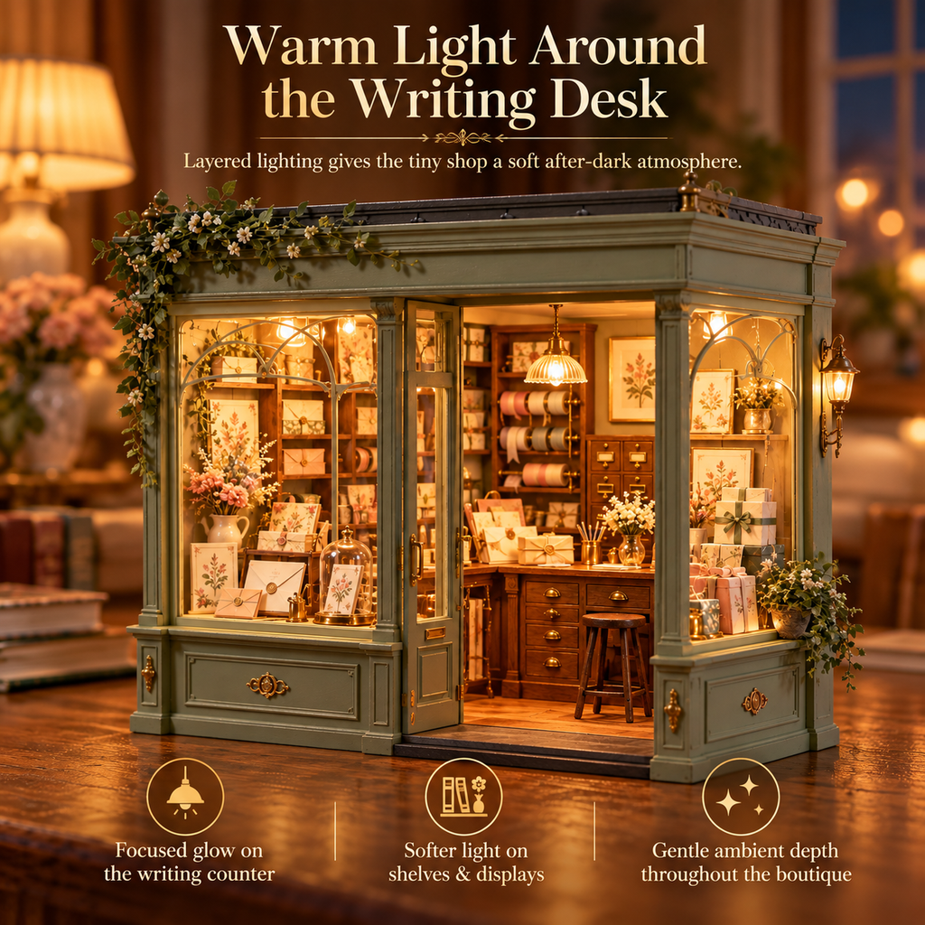 Vorzqel™ Paperlane Letter & Stationery Shop Light
