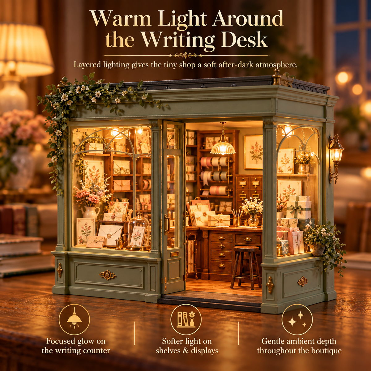 Vorzqel™ Paperlane Letter & Stationery Shop Light