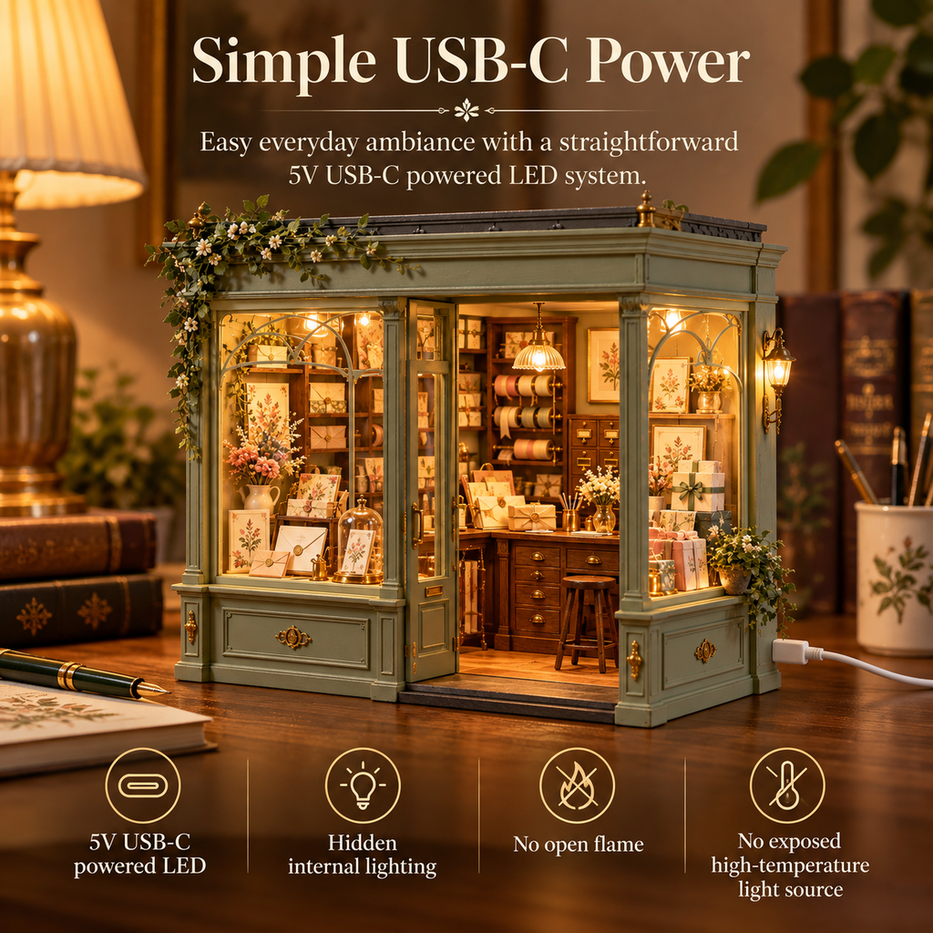 Vorzqel™ Paperlane Letter & Stationery Shop Light